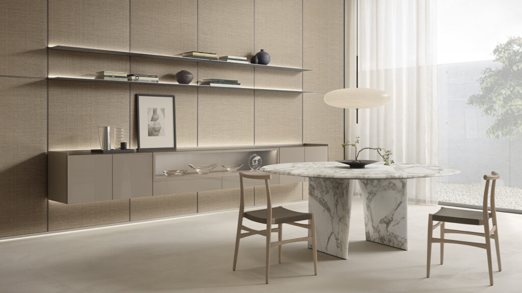 Rimadesio Lambda tafel marmer interieur sfeerfoto
