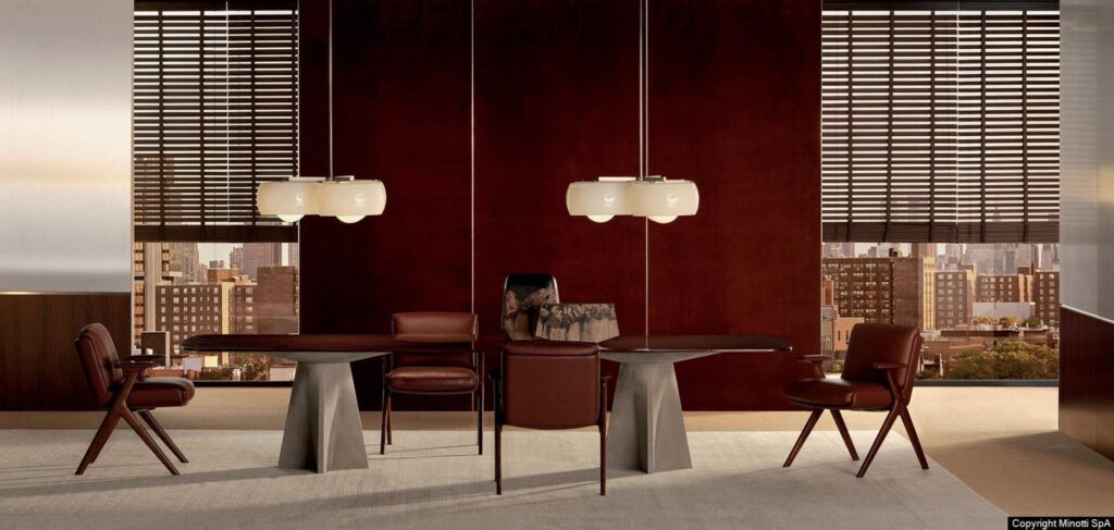 Minotti Brutalist tafel Van der Donk Interieur, ontwerp Giampiero Tagliaferri voor Minotti 2026.