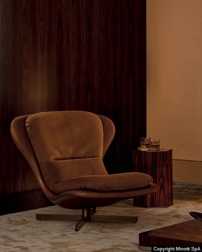 Minotti Elas fauteuil Van der Donk Interieur, ontwerp Marcio Kogan voor Minotti 2026.