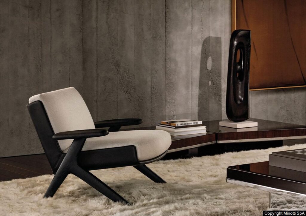Minotti Lilliam fauteuil Van der Donk Interieur, ontwerp Hannes Peer voor Minotti 2026.
