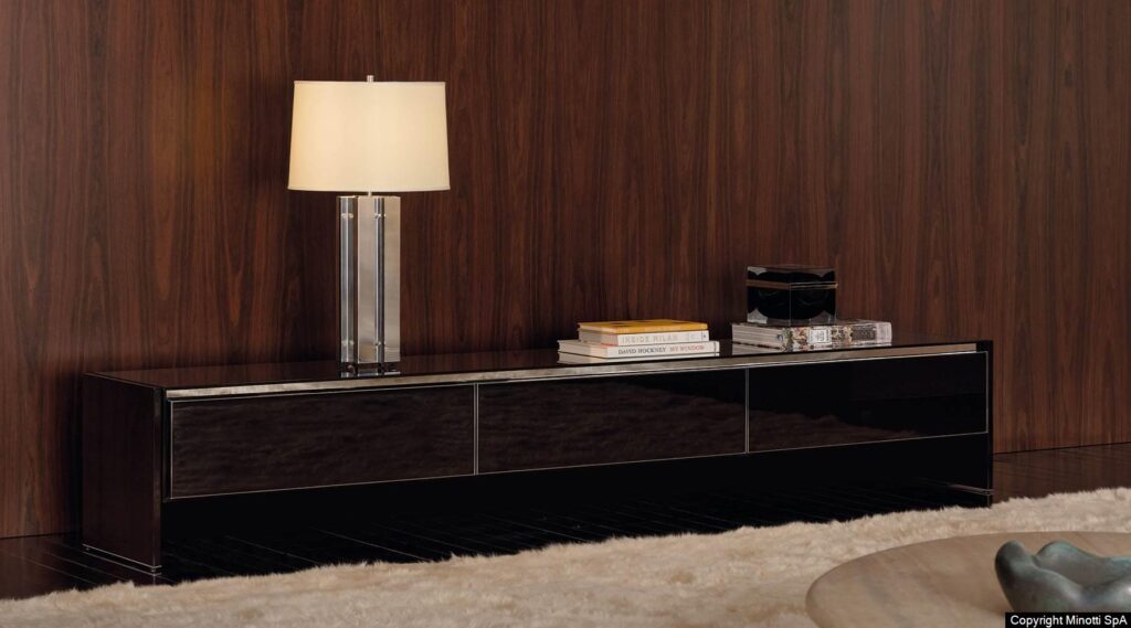Minotti Passarella kast in showroom Van der Donk Interieur, ontwerp Studio MK27 voor Minotti 2026.