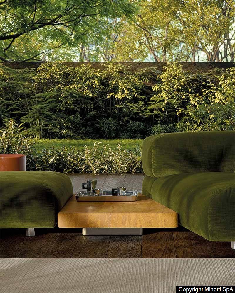 Minotti Orion outdoor salontafel Van der Donk Interieur, ontwerp Giampiero Tagliaferri voor Minotti 2026.
