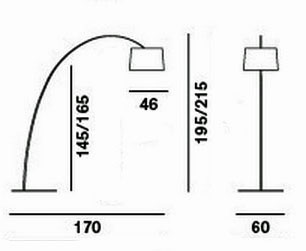 Afmetingen foscarini Twiggy vloerlamp