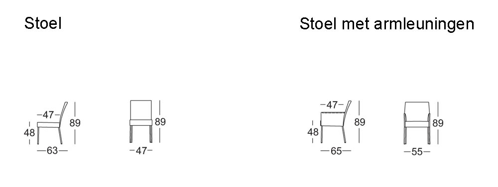 Afmetingen Rolf Benz 652 stoel