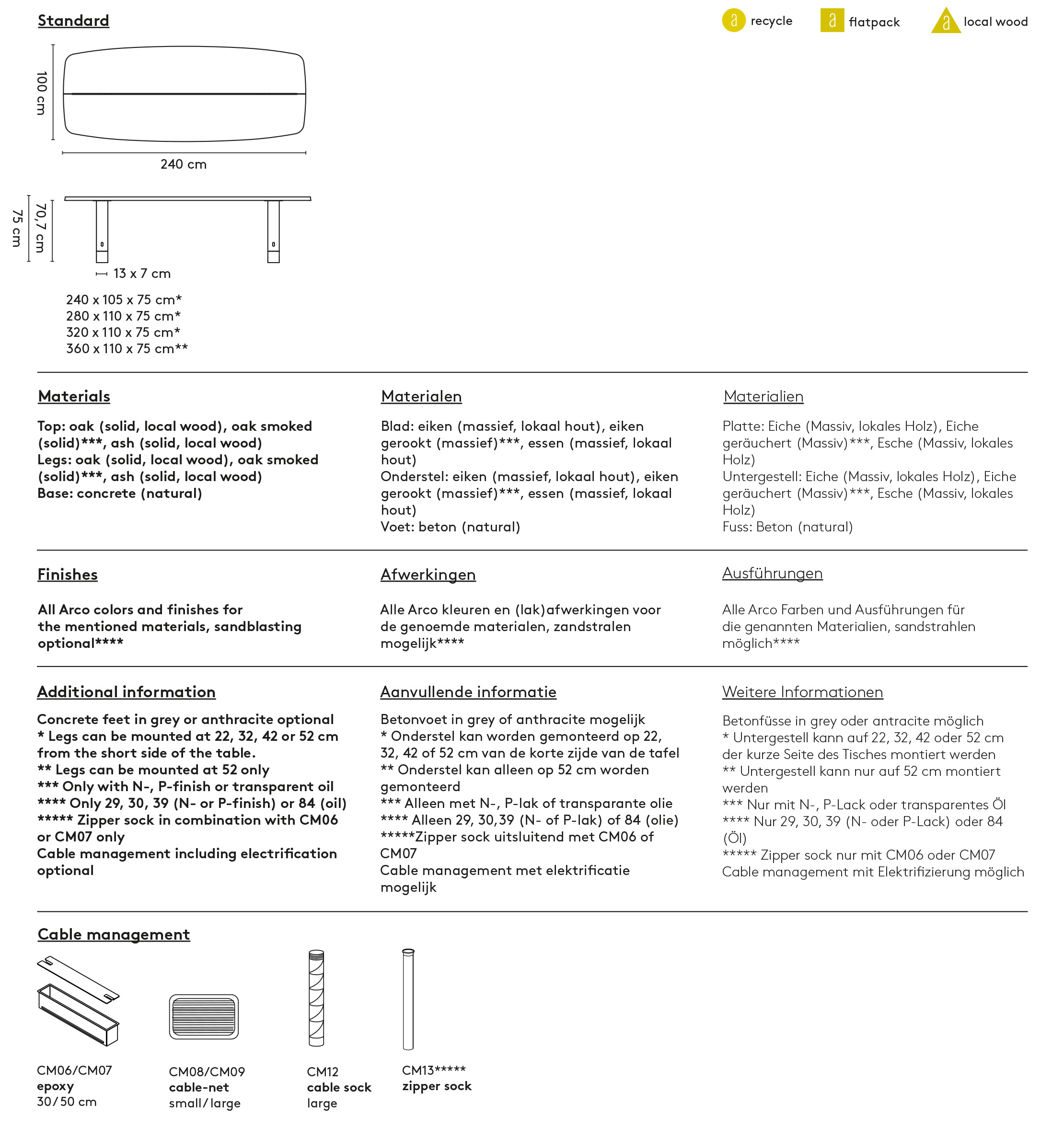 Arco Base Oval tafel