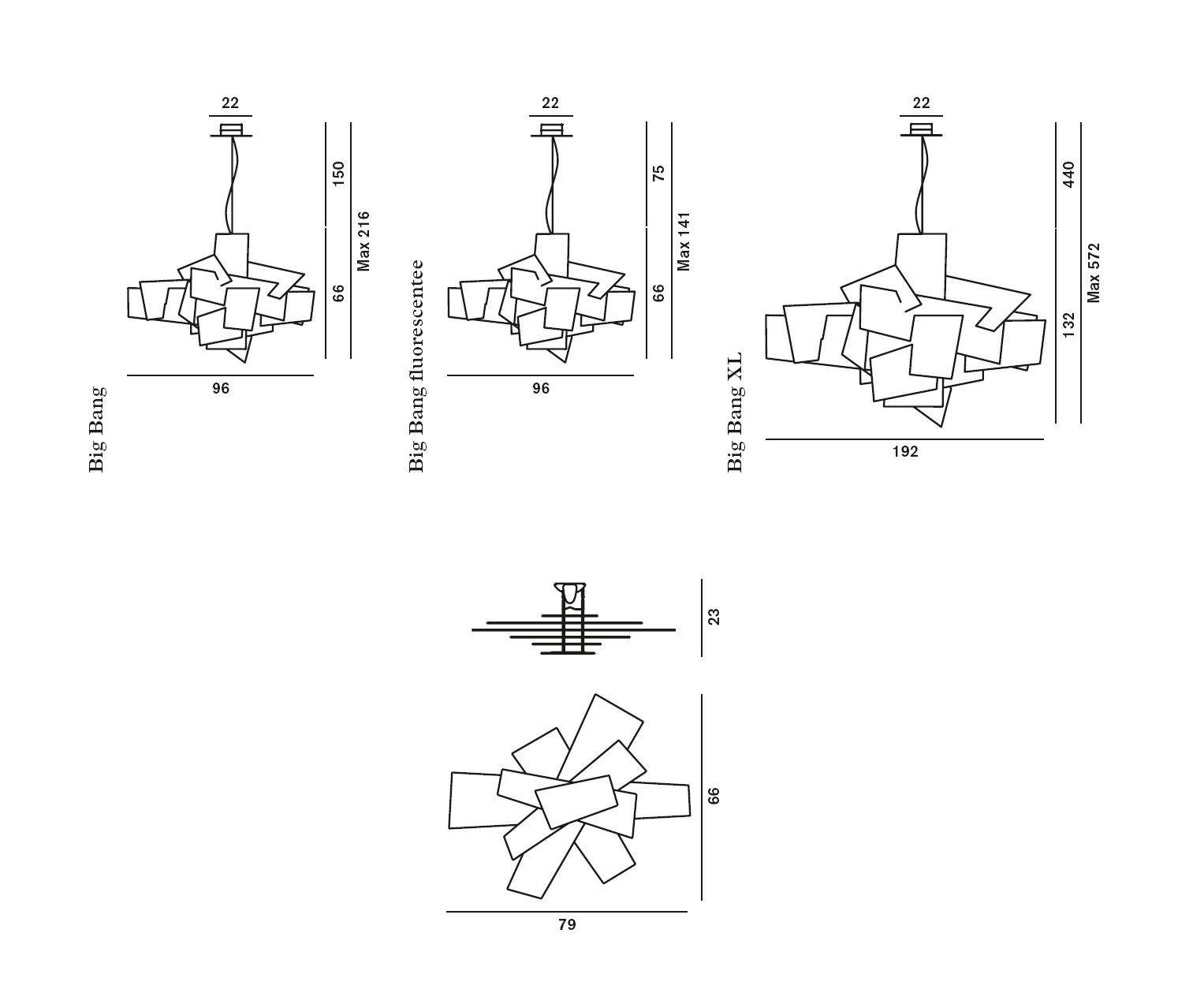 Afmetingen Foscarini Big Bang