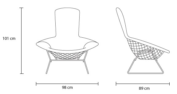 Afmetingen Bertoia bird chair