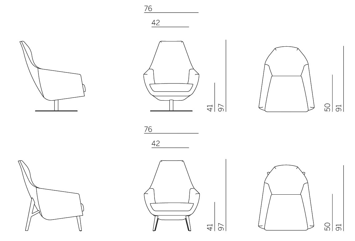 Afmetingen Montis Enzo fauteuil