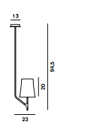 Afmetingen Foscarini Birdie 1 design lamp