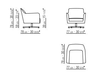 Flexform Luce met voet