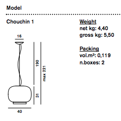 Afmetingen Foscarini Chouchin 1