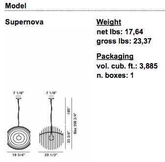 Foscarini Supernova afmetingen